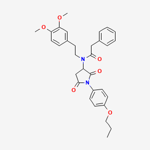 molecular formula C31H34N2O6 B5053637 N-[2-(3,4-dimethoxyphenyl)ethyl]-N-[2,5-dioxo-1-(4-propoxyphenyl)-3-pyrrolidinyl]-2-phenylacetamide 