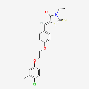 molecular formula C21H20ClNO3S2 B5053648 5-{4-[2-(4-chloro-3-methylphenoxy)ethoxy]benzylidene}-3-ethyl-2-thioxo-1,3-thiazolidin-4-one 