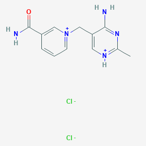 molecular formula C12H15Cl2N5O B5053673 4-amino-5-{[3-(aminocarbonyl)-1-pyridiniumyl]methyl}-2-methylpyrimidin-1-ium dichloride 