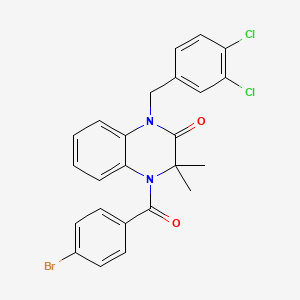 4-(4-bromobenzoyl)-1-(3,4-dichlorobenzyl)-3,3-dimethyl-3,4-dihydro-2(1H)-quinoxalinone