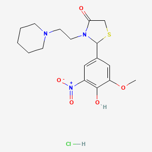 molecular formula C17H24ClN3O5S B5053729 2-(4-hydroxy-3-methoxy-5-nitrophenyl)-3-[2-(1-piperidinyl)ethyl]-1,3-thiazolidin-4-one hydrochloride 