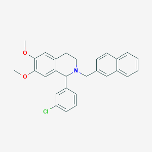 molecular formula C28H26ClNO2 B5053734 1-(3-chlorophenyl)-6,7-dimethoxy-2-(2-naphthylmethyl)-1,2,3,4-tetrahydroisoquinoline 