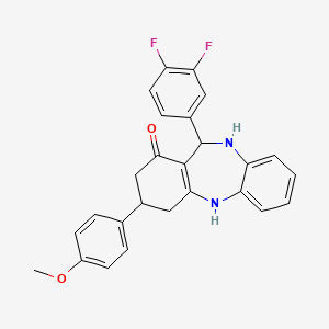 11-(3,4-difluorophenyl)-3-(4-methoxyphenyl)-2,3,4,5,10,11-hexahydro-1H-dibenzo[b,e][1,4]diazepin-1-one