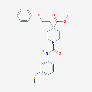 molecular formula C24H30N2O4S B5053783 ethyl 1-({[3-(methylthio)phenyl]amino}carbonyl)-4-(2-phenoxyethyl)-4-piperidinecarboxylate 
