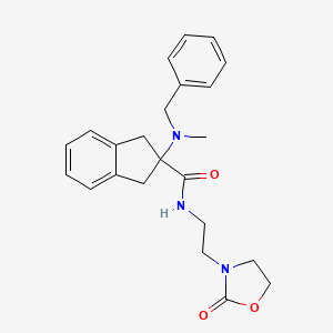 molecular formula C23H27N3O3 B5053792 2-[benzyl(methyl)amino]-N-[2-(2-oxo-1,3-oxazolidin-3-yl)ethyl]-2-indanecarboxamide 