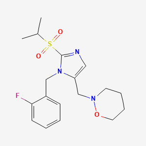 molecular formula C18H24FN3O3S B5053798 2-{[1-(2-fluorobenzyl)-2-(isopropylsulfonyl)-1H-imidazol-5-yl]methyl}-1,2-oxazinane 