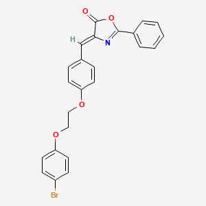 molecular formula C24H18BrNO4 B5053799 4-{4-[2-(4-bromophenoxy)ethoxy]benzylidene}-2-phenyl-1,3-oxazol-5(4H)-one 