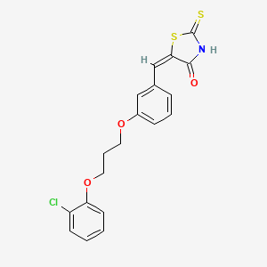 molecular formula C19H16ClNO3S2 B5053807 5-{3-[3-(2-chlorophenoxy)propoxy]benzylidene}-2-thioxo-1,3-thiazolidin-4-one 