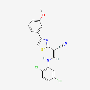 molecular formula C19H13Cl2N3OS B5053820 3-[(2,5-dichlorophenyl)amino]-2-[4-(3-methoxyphenyl)-1,3-thiazol-2-yl]acrylonitrile 