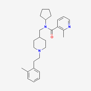 molecular formula C27H37N3O B5053836 N-cyclopentyl-2-methyl-N-({1-[2-(2-methylphenyl)ethyl]-4-piperidinyl}methyl)nicotinamide 