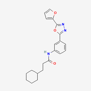 3-cyclohexyl-N-{3-[5-(2-furyl)-1,3,4-oxadiazol-2-yl]phenyl}propanamide