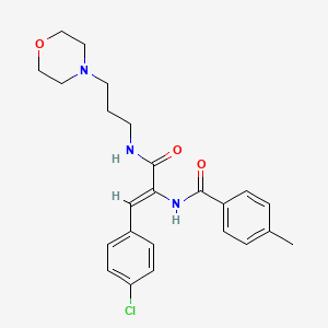 molecular formula C24H28ClN3O3 B5053844 N-[2-(4-chlorophenyl)-1-({[3-(4-morpholinyl)propyl]amino}carbonyl)vinyl]-4-methylbenzamide 
