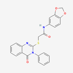 molecular formula C23H17N3O4S B5053856 N-1,3-benzodioxol-5-yl-2-[(4-oxo-3-phenyl-3,4-dihydro-2-quinazolinyl)thio]acetamide 