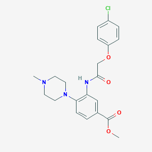 molecular formula C21H24ClN3O4 B505388 Methyl 3-[[2-(4-chlorophenoxy)acetyl]amino]-4-(4-methylpiperazin-1-yl)benzoate CAS No. 847482-11-5