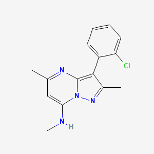 molecular formula C15H15ClN4 B5053885 3-(2-chlorophenyl)-N,2,5-trimethylpyrazolo[1,5-a]pyrimidin-7-amine 
