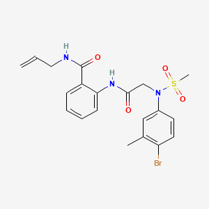molecular formula C20H22BrN3O4S B5053889 N-allyl-2-{[N-(4-bromo-3-methylphenyl)-N-(methylsulfonyl)glycyl]amino}benzamide 