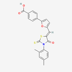 molecular formula C23H17NO4S2 B5053910 4-(5-{[3-(2,4-dimethylphenyl)-4-oxo-2-thioxo-1,3-thiazolidin-5-ylidene]methyl}-2-furyl)benzoic acid 