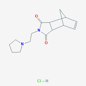 molecular formula C15H21ClN2O2 B5053922 4-[2-(1-pyrrolidinyl)ethyl]-4-azatricyclo[5.2.1.0~2,6~]dec-8-ene-3,5-dione hydrochloride 