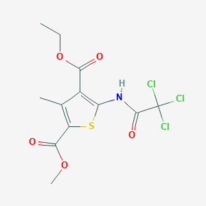 molecular formula C12H12Cl3NO5S B5053935 4-ethyl 2-methyl 3-methyl-5-[(trichloroacetyl)amino]-2,4-thiophenedicarboxylate 