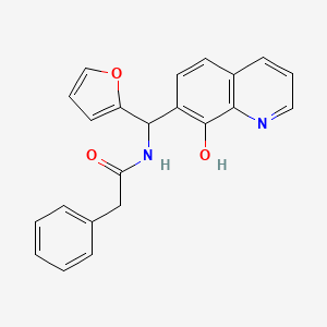 molecular formula C22H18N2O3 B5053939 N-[2-furyl(8-hydroxy-7-quinolinyl)methyl]-2-phenylacetamide 