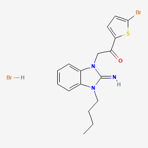 molecular formula C17H19Br2N3OS B5053941 1-(5-bromo-2-thienyl)-2-(3-butyl-2-imino-2,3-dihydro-1H-benzimidazol-1-yl)ethanone hydrobromide 