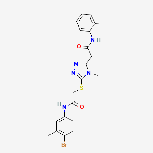 molecular formula C21H22BrN5O2S B5053954 2-[5-({2-[(4-bromo-3-methylphenyl)amino]-2-oxoethyl}thio)-4-methyl-4H-1,2,4-triazol-3-yl]-N-(2-methylphenyl)acetamide 