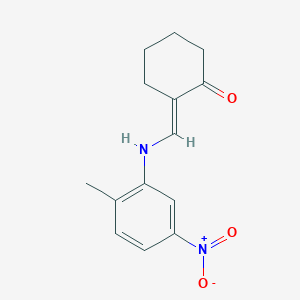 molecular formula C14H16N2O3 B5053972 2-{[(2-methyl-5-nitrophenyl)amino]methylene}cyclohexanone 