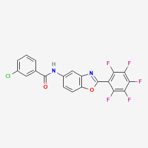 3-chloro-N-[2-(pentafluorophenyl)-1,3-benzoxazol-5-yl]benzamide