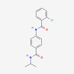 molecular formula C17H17ClN2O2 B5054016 2-chloro-N-{4-[(isopropylamino)carbonyl]phenyl}benzamide 