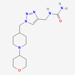 N-[(1-{[1-(tetrahydro-2H-pyran-4-yl)-4-piperidinyl]methyl}-1H-1,2,3-triazol-4-yl)methyl]urea