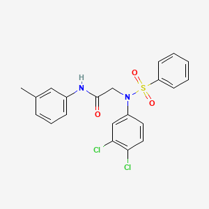 molecular formula C21H18Cl2N2O3S B5054027 N~2~-(3,4-dichlorophenyl)-N~1~-(3-methylphenyl)-N~2~-(phenylsulfonyl)glycinamide 