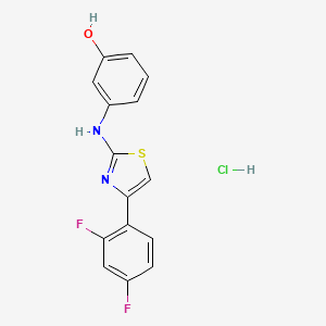 molecular formula C15H11ClF2N2OS B5054049 3-{[4-(2,4-difluorophenyl)-1,3-thiazol-2-yl]amino}phenol hydrochloride 