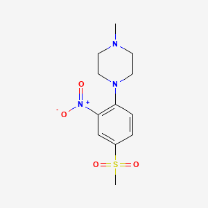 molecular formula C12H17N3O4S B5054064 1-methyl-4-[4-(methylsulfonyl)-2-nitrophenyl]piperazine 