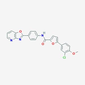 molecular formula C24H16ClN3O4 B505412 5-(3-chloro-4-methoxyphenyl)-N-(4-[1,3]oxazolo[4,5-b]pyridin-2-ylphenyl)-2-furamide 