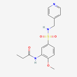 N-(2-methoxy-5-{[(4-pyridinylmethyl)amino]sulfonyl}phenyl)propanamide
