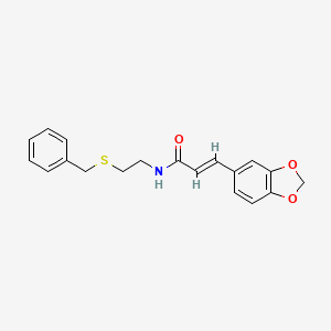 3-(1,3-benzodioxol-5-yl)-N-[2-(benzylthio)ethyl]acrylamide