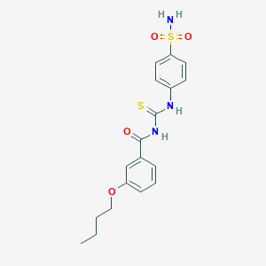 molecular formula C18H21N3O4S2 B505415 3-butoxy-N-[(4-sulfamoylphenyl)carbamothioyl]benzamide 