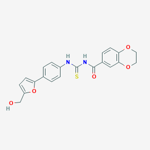molecular formula C21H18N2O5S B505416 N-({4-[5-(hydroxymethyl)furan-2-yl]phenyl}carbamothioyl)-2,3-dihydro-1,4-benzodioxine-6-carboxamide CAS No. 894880-03-6