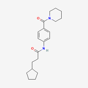 molecular formula C20H28N2O2 B5054167 3-cyclopentyl-N-[4-(1-piperidinylcarbonyl)phenyl]propanamide 