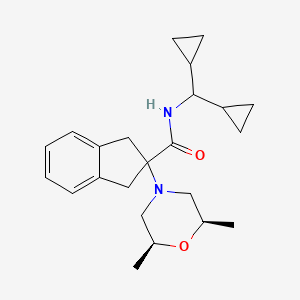N-(dicyclopropylmethyl)-2-[(2R*,6S*)-2,6-dimethyl-4-morpholinyl]-2-indanecarboxamide