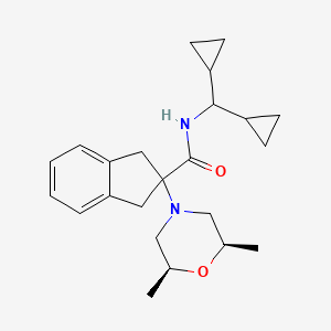 molecular formula C23H32N2O2 B5054215 N-(dicyclopropylmethyl)-2-[(2R*,6S*)-2,6-dimethyl-4-morpholinyl]-2-indanecarboxamide 