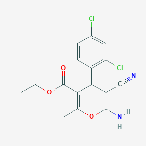 molecular formula C16H14Cl2N2O3 B5054218 6-氨基-5-氰基-4-(2,4-二氯苯基)-2-甲基-4H-吡喃-3-羧酸乙酯 