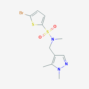 molecular formula C11H14BrN3O2S2 B5054223 5-bromo-N-[(1,5-dimethyl-1H-pyrazol-4-yl)methyl]-N-methyl-2-thiophenesulfonamide 