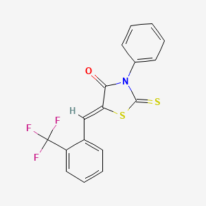 molecular formula C17H10F3NOS2 B5054243 3-phenyl-2-thioxo-5-[2-(trifluoromethyl)benzylidene]-1,3-thiazolidin-4-one 