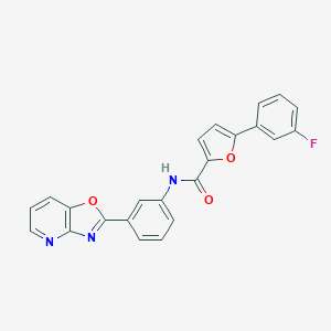molecular formula C23H14FN3O3 B505425 5-(3-fluorophenyl)-N-(3-[1,3]oxazolo[4,5-b]pyridin-2-ylphenyl)-2-furamide 