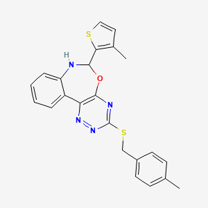 molecular formula C23H20N4OS2 B5054251 3-[(4-methylbenzyl)thio]-6-(3-methyl-2-thienyl)-6,7-dihydro[1,2,4]triazino[5,6-d][3,1]benzoxazepine 