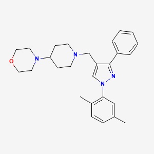 molecular formula C27H34N4O B5054254 4-(1-{[1-(2,5-dimethylphenyl)-3-phenyl-1H-pyrazol-4-yl]methyl}-4-piperidinyl)morpholine 