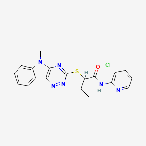 molecular formula C19H17ClN6OS B5054274 N-(3-chloro-2-pyridinyl)-2-[(5-methyl-5H-[1,2,4]triazino[5,6-b]indol-3-yl)thio]butanamide 