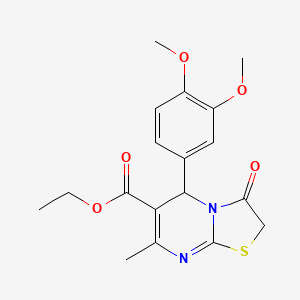 ethyl 5-(3,4-dimethoxyphenyl)-7-methyl-3-oxo-2,3-dihydro-5H-[1,3]thiazolo[3,2-a]pyrimidine-6-carboxylate