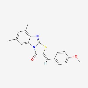 molecular formula C19H16N2O2S B5054328 2-(4-methoxybenzylidene)-6,8-dimethyl[1,3]thiazolo[3,2-a]benzimidazol-3(2H)-one 